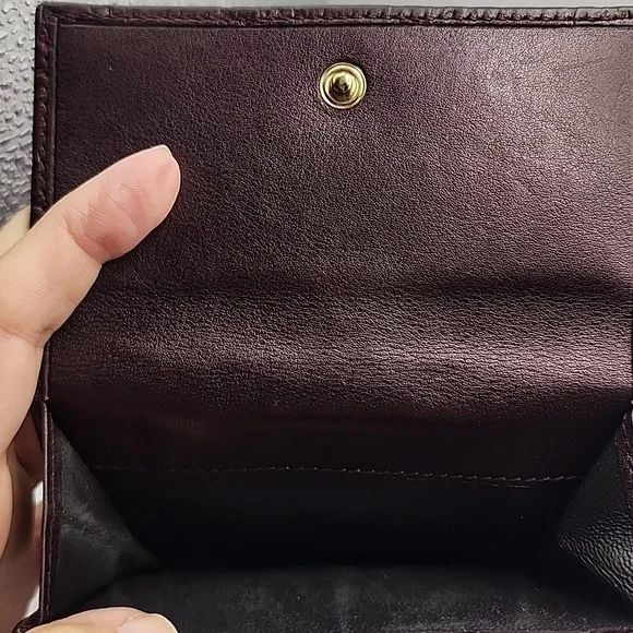 Gucci Dark Purple/Brown Leather Wallet with Gold Heart Logo‎ - Picture 9 of 13